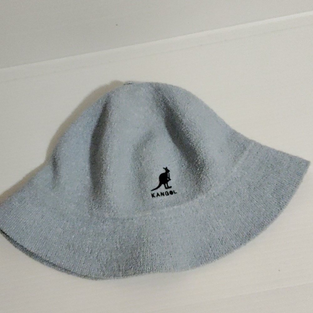Vintage 90s Y2k Kangol light blue fuzzy furry bucket hat